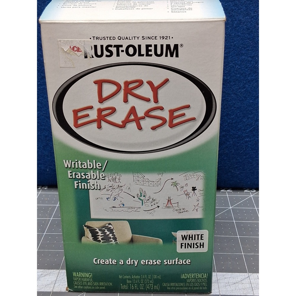 Rust Oleum Dry Erase Paint White Finish Kit 16oz 241140